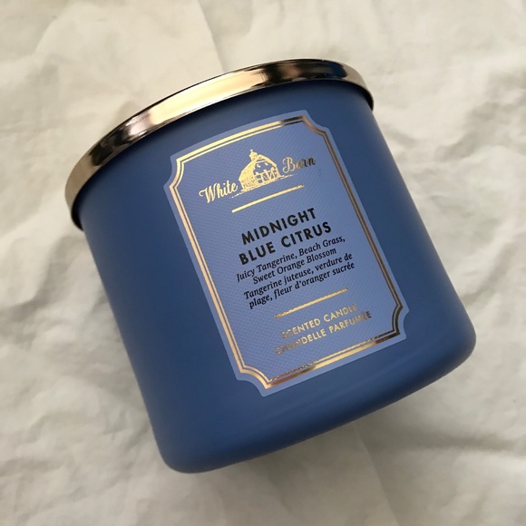 White Barn 3 Wick Scented Candle Midnight Blue Citrus Bath and Body Works - Picture 1 of 5